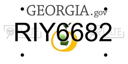 RIY6682 Georgia License Plate