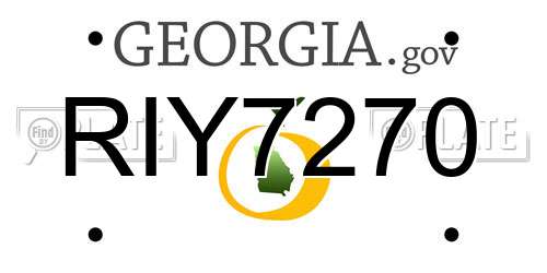 RIY7270 Georgia License Plate