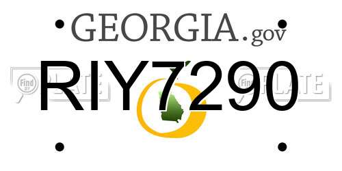 RIY7290 Georgia License Plate