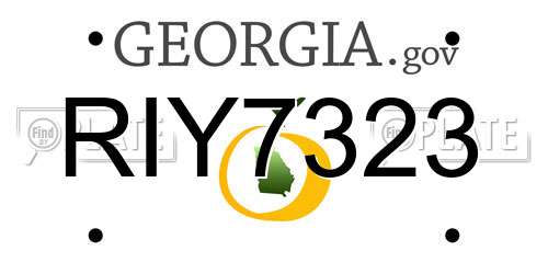 RIY7323 Georgia License Plate