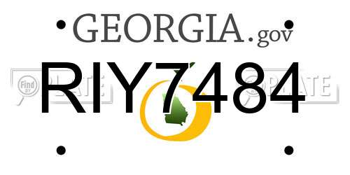 RIY7484 Georgia License Plate