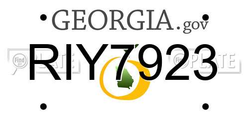 RIY7923 Georgia License Plate