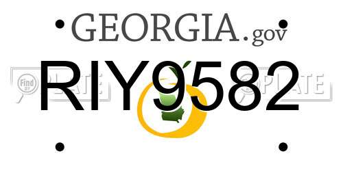 RIY9582 Georgia License Plate