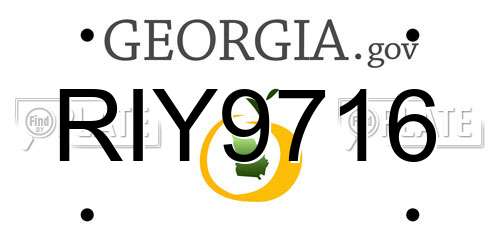 RIY9716 Georgia License Plate