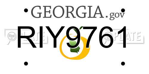 RIY9761 Georgia License Plate
