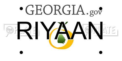 RIYAAN Georgia License Plate