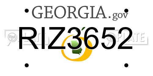 RIZ3652 Georgia License Plate