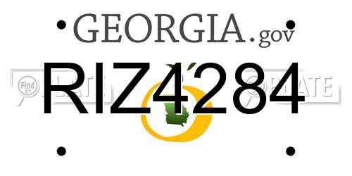 RIZ4284 Georgia License Plate