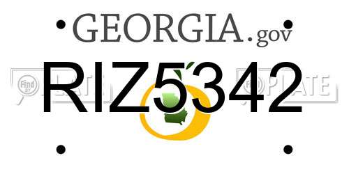 RIZ5342 Georgia License Plate