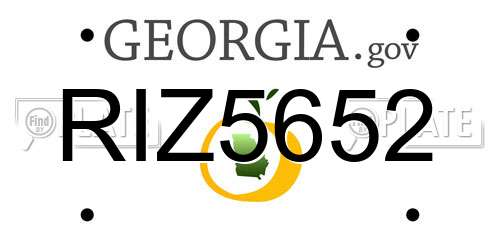 RIZ5652 Georgia License Plate