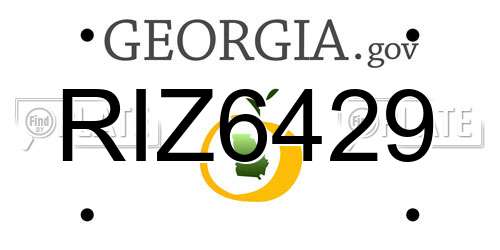 RIZ6429 Georgia License Plate