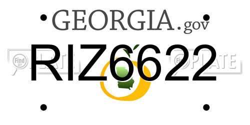 RIZ6622 Georgia License Plate