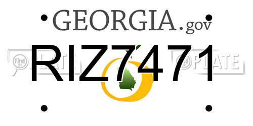 RIZ7471 Georgia License Plate