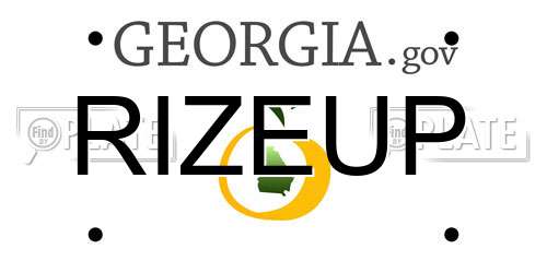 RIZEUP Georgia License Plate