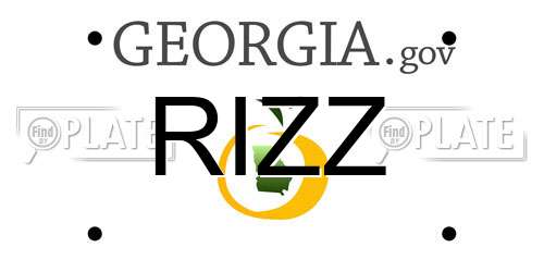 RIZZ Georgia License Plate