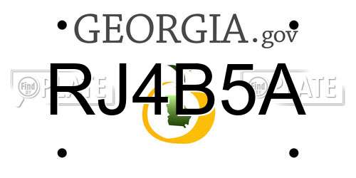 RJ4B5A Georgia License Plate