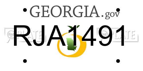 RJA1491 Georgia License Plate