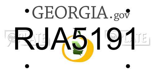 RJA5191 Georgia License Plate