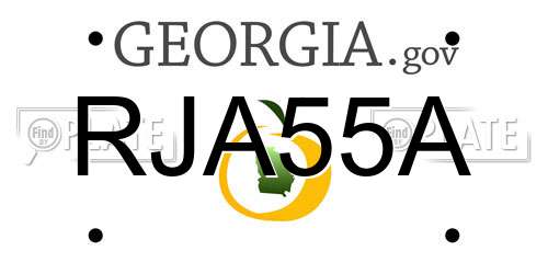 RJA55A Georgia License Plate