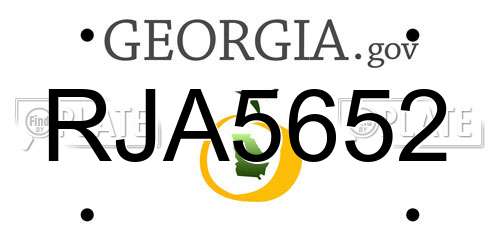 RJA5652 Georgia License Plate