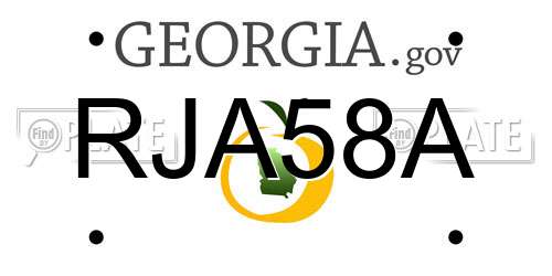 RJA58A Georgia License Plate