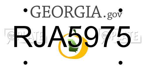 RJA5975 Georgia License Plate