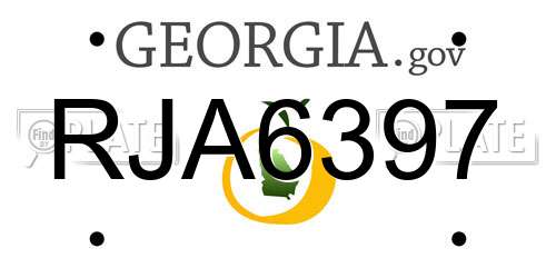 RJA6397 Georgia License Plate