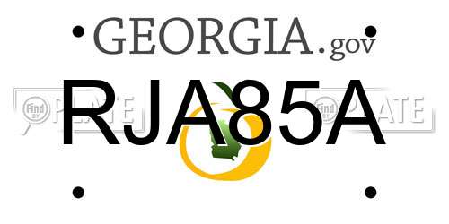 RJA85A Georgia License Plate