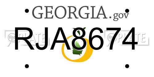 RJA8674 Georgia License Plate