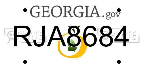 RJA8684 Georgia License Plate
