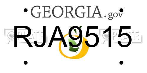 RJA9515 Georgia License Plate