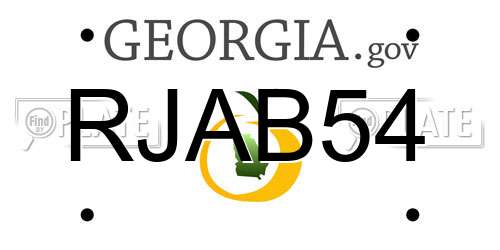 RJAB54 Georgia License Plate