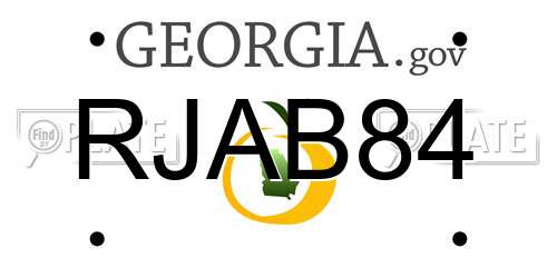 RJAB84 Georgia License Plate