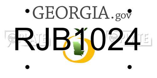 RJB1024 Georgia License Plate
