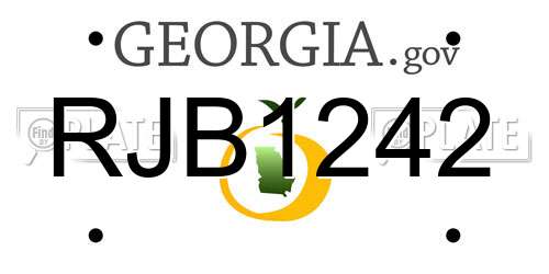 RJB1242 Georgia License Plate