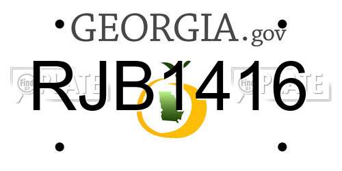 RJB1416 Georgia License Plate