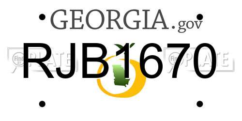 RJB1670 Georgia License Plate