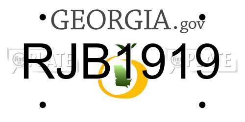 RJB1919 Georgia License Plate
