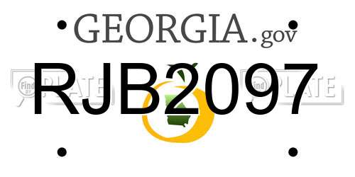 RJB2097 Georgia License Plate