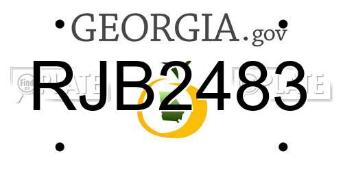 RJB2483 Georgia License Plate