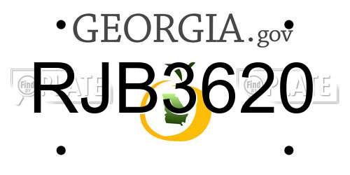 RJB3620 Georgia License Plate