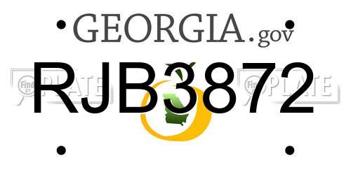 RJB3872 Georgia License Plate