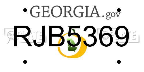 RJB5369 Georgia License Plate