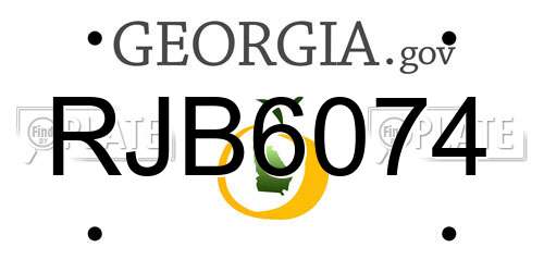 RJB6074 Georgia License Plate