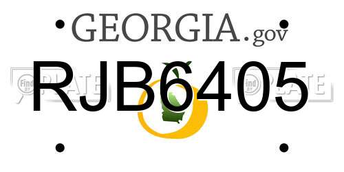 RJB6405 Georgia License Plate
