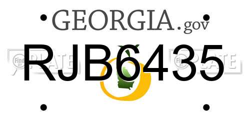 RJB6435 Georgia License Plate