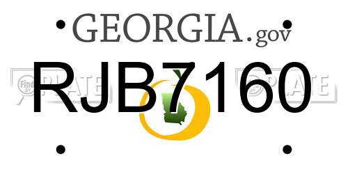 RJB7160 Georgia License Plate