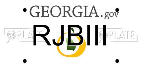 RJBIII Georgia License Plate