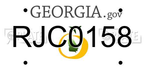 RJC0158 Georgia License Plate