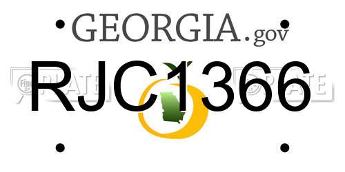 RJC1366 Georgia License Plate